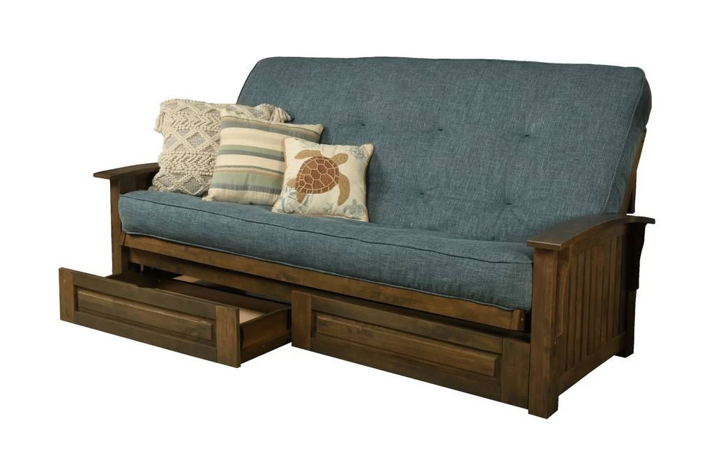 Queen-size Washington Futon With Storage Drawers And Linen Aqua Mattress - KFQWADRWLAQULF6MD4 2 Queen-size Washington Futon With Storage Drawers And Linen Aqua Mattress - KFQWADRWLAQULF6MD4 - Image 2