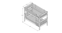 Claire Twin/Twin Bunk Bed With Trundle, White - KFTTCLTWHT5 -Home Haven Deals 344 kfttcltwht5 5