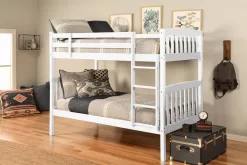 Claire Twin/Twin Bunk Bed In White - KFTTCLWHT4