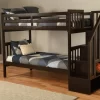 Kelcie Twin - Twin Bunk Bed Dark Chocolate - Kodiak Furniture KFTTKLCCH6
