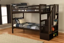 Kelcie Twin - Twin Bunk Bed Dark Chocolate - Kodiak Furniture KFTTKLCCH6