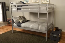 Sydney Twin/Twin Bunk Bed In Light Gray With Linen Stone Mattresses - KFTTSYDLGLSTN4 -Home Haven Deals 344 kfttsydlglstn4 3