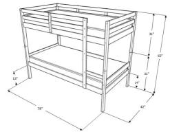 Sydney Twin/Twin Bunk Bed In Light Gray With Linen Stone Mattresses - KFTTSYDLGLSTN4 -Home Haven Deals 344 kfttsydlglstn4 6