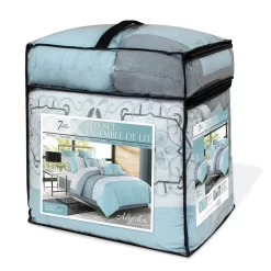 Comforter Set 7PC D Alysha Blue (Double) - Safdie & Co 60878.7D.80 -Home Haven Deals 352 60878.7d.80 3