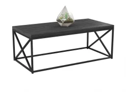 Coffee Table-44"Long/Dark Grey Wood With Black Metal For Living Room - Safdie & Co 81036.Z.74 -Home Haven Deals 352 81036.z.74 3