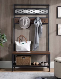 Coolidge Industrial Hall Tree In Oak - Legacy Home Furniture & Decor HLT-C1910129-HSM