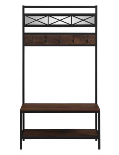 Coolidge Industrial Hall Tree In Oak - Legacy Home Furniture & Decor HLT-C1910129-HSM -Home Haven Deals 353 hlt c1910129 hsm 3