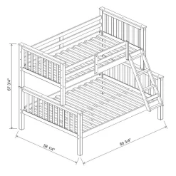 100% Solid Wood Twin Over Full Mission Bunk Bed, Mahogany - Palace Imports 4142 -Home Haven Deals 361 4142 3