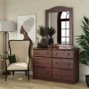 100% Solid Wood Double Dresser, Mocha - Palace Imports 5403