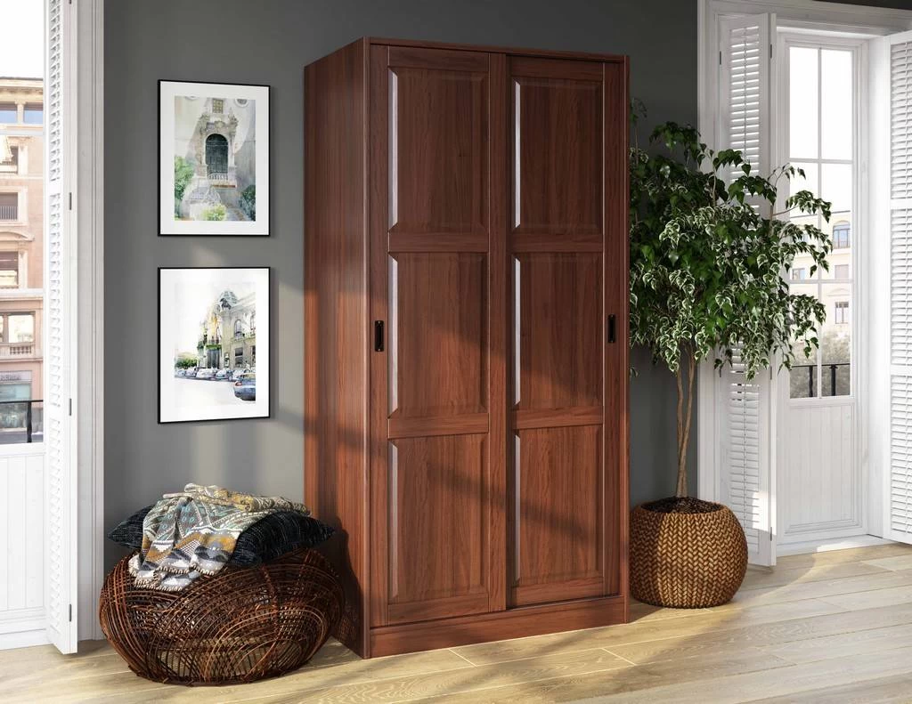 100% Solid Wood 2-Sliding Door Wardrobe, Mocha - Palace Imports 5663 1 100% Solid Wood 2-Sliding Door Wardrobe, Mocha - Palace Imports 5663
