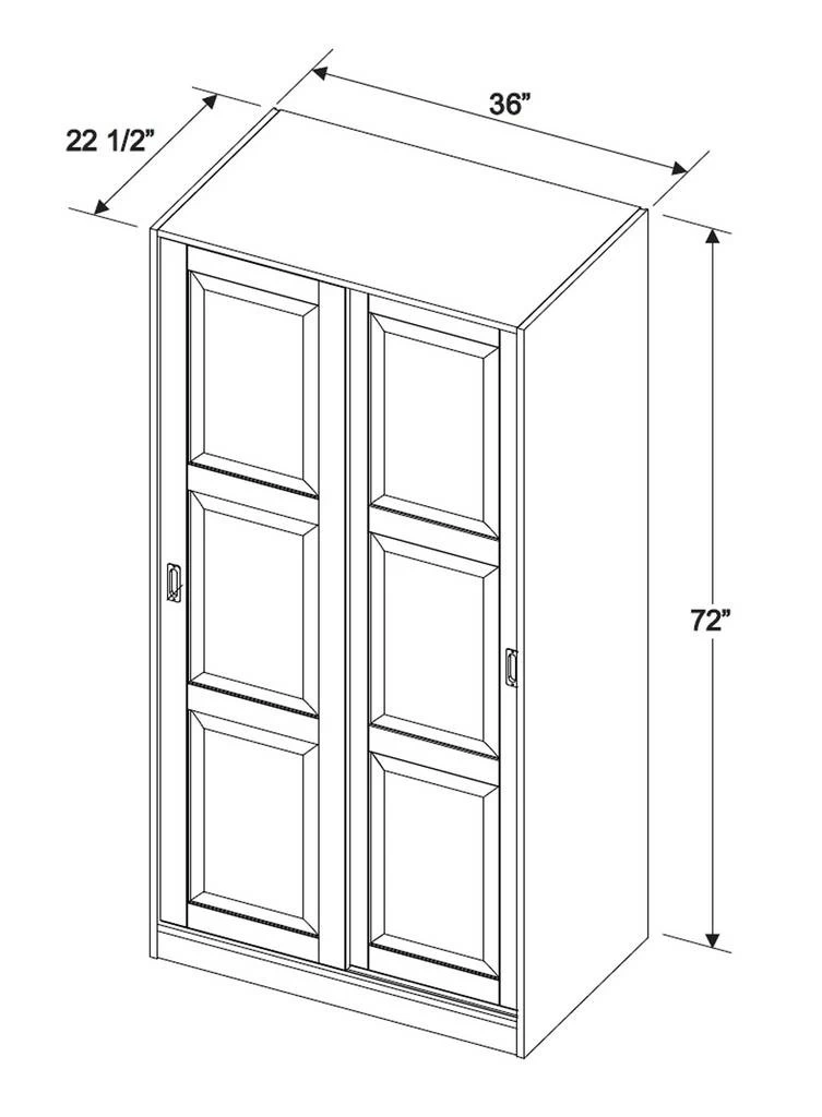 100% Solid Wood 2-Sliding Door Wardrobe, Mocha - Palace Imports 5663 2 100% Solid Wood 2-Sliding Door Wardrobe, Mocha - Palace Imports 5663 - Image 2