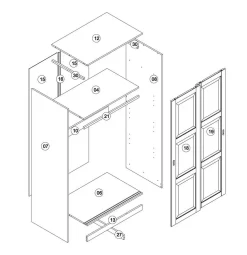 100% Solid Wood 2-Sliding Door Wardrobe, Mocha - Palace Imports 5663 6 100% Solid Wood 2-Sliding Door Wardrobe, Mocha - Palace Imports 5663 -Home Haven Deals 361 5663 3