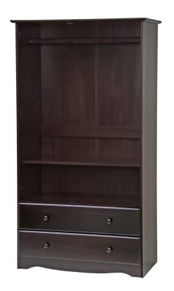 100% Solid Wood Smart Wardrobe, Java - Palace Imports 5926 -Home Haven Deals 361 5926 4