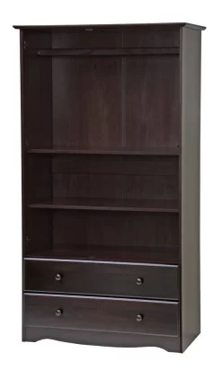 100% Solid Wood Smart Wardrobe, Java - Palace Imports 5926 -Home Haven Deals 361 5926 5
