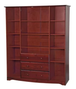 100% Solid Wood Family Wardrobe, Mahogany. No Shelves Included - Palace Imports 5962 -Home Haven Deals 361 5962 5