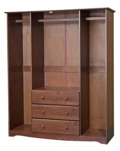 100% Solid Wood Family Wardrobe, Mocha. No Shelves Included - Palace Imports 5963 -Home Haven Deals 361 5963 3