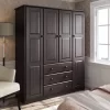 100% Solid Wood Family Wardrobe, Java. No Shelves Included - Palace Imports 5966