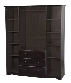 100% Solid Wood Family Wardrobe, Java. No Shelves Included - Palace Imports 5966 -Home Haven Deals 361 5966 4