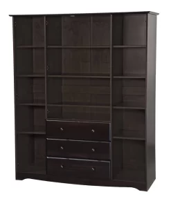 100% Solid Wood Family Wardrobe, Java. No Shelves Included - Palace Imports 5966 -Home Haven Deals 361 5966 5