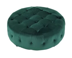 Jasper Small Round Ottoman In Green Velvet - Shatana Home Z-JASPER-SMALL RND OTT GRN -Home Haven Deals 369 z jasper small rnd ott grn 3