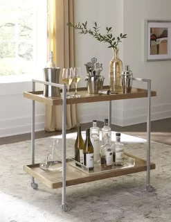 Gensler 2-Shelf Soild Wood Warm Mango Bar Cart - Martin Svensson 3714101