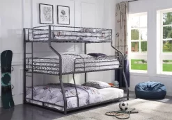 Caius II Bunk Bed - Triple Twin/Full/Queen In Gunmetal - Acme Furniture 37450
