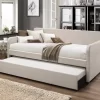 Aden Twin Size Upholstered Daybed With TwinTrundle In Warm Grey - CasePiece USA C50003-041