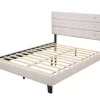 Sabrina Warm Gray Horizontal Button Tufted Twin Platform Bed - CasePiece USA C80053-111