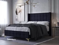 Chelsea Queen Upholstered Button Tufted Panel Bed In Black - CasePiece USA C80100-531 -Home Haven Deals 375 c80100 531 3