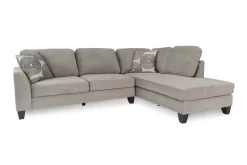 Porter Designs Malibu Soft Microfiber Sectional, Gray - Porter Designs 01-33C-13-608-KIT