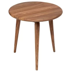 Porter Designs Urban Solid Sheesham Wood Round End Table, Natural - Porter Designs 05-117-08-1439
