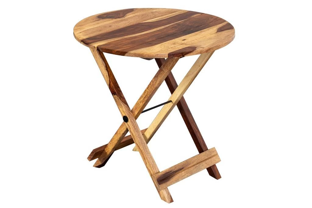 Porter Designs Sheesham Accents Solid Wood Round Foldable End Table, Natural - Porter Designs 07-116-01-0271 1 Porter Designs Sheesham Accents Solid Wood Round Foldable End Table, Natural - Porter Designs 07-116-01-0271