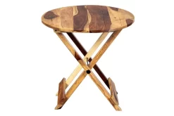 Porter Designs Sheesham Accents Solid Wood Round Foldable End Table, Natural - Porter Designs 07-116-01-0271 7 Porter Designs Sheesham Accents Solid Wood Round Foldable End Table, Natural - Porter Designs 07-116-01-0271 -Home Haven Deals 378 07 116 01 0271 4