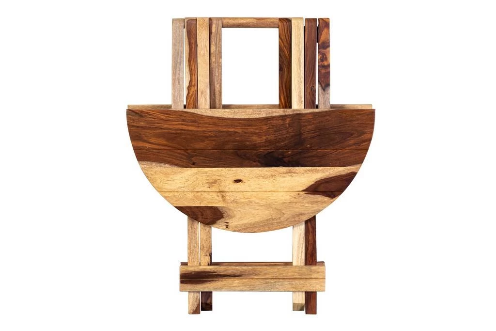 Porter Designs Sheesham Accents Solid Wood Round Foldable End Table, Natural - Porter Designs 07-116-01-0271 5 Porter Designs Sheesham Accents Solid Wood Round Foldable End Table, Natural - Porter Designs 07-116-01-0271 - Image 5