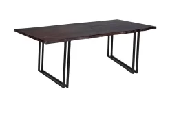 Porter Designs Manzanita Live Edge Solid Acacia Wood Dining Table, Gray - Porter Designs 07-196-01-DT82MW-KIT