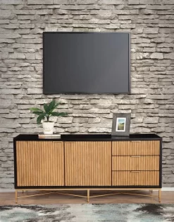 Larsen TV Console, Black - Origins By Alpine 7400BLK-10 -Home Haven Deals 380 7400blk 10 3