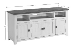 Martin Svensson Home Foundry 65" TV Stand In White Stain With Grey Top - Martin Svensson 90925 -Home Haven Deals 381 90925 9