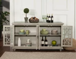 Martin Svensson Home Elegant 63" TV Stand In Antique Silver - Martin Svensson 91004 -Home Haven Deals 381 91004 5