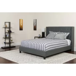 Twin Platform Bed Set-Gray - Flash Furniture HG-BM-45-GG