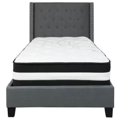Twin Platform Bed Set-Gray - Flash Furniture HG-BM-45-GG -Home Haven Deals 39 hg bm 45 gg 5