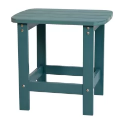 Charlestown All-Weather Poly Resin Wood Adirondack Side Table In Sea Foam [JJ-T14001-SFM-GG] - Flash Furniture JJ-T14001-SFM-GG