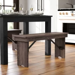 40"x12" Folding Farm Bench-Flash FurnitureXA-B-40X12-MG-GG