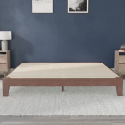 Evelyn Walnut Finish Wood King Platform Bed With Wooden Support Slats, No Box Spring Required [YKC-1090-K-WAL-GG] - Flash Furniture YKC-1090-K-WAL-GG -Home Haven Deals 39 ykc 1090 k wal gg 9