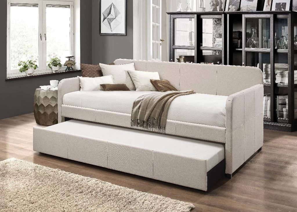 Jagger Daybed & Trundle (Twin Size) In Fabric - Acme Furniture 39190 1 Jagger Daybed & Trundle (Twin Size) In Fabric - Acme Furniture 39190