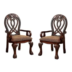 Beau Traditional Padded Arm Chairs (Set Of 2) - Furniture Of America IDF-3186CH-AC