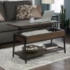 North Avenue Lift Top Coffee Table In Smoked Oak - Sauder 425076