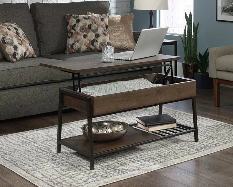 North Avenue Lift Top Coffee Table In Smoked Oak - Sauder 425076