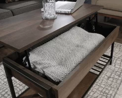 North Avenue Lift Top Coffee Table In Smoked Oak - Sauder 425076 -Home Haven Deals 425076 3