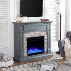 Seneca Color Changing Media Fireplace – Gray - SEI Furniture FC9364 -Home Haven Deals 48 fc9364 03