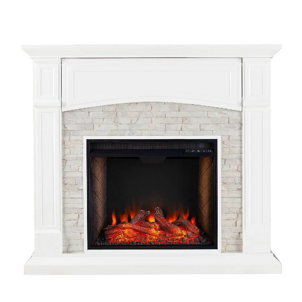 Seneca Smart Media Fireplace - White - SEI Furniture FS9362 3 Seneca Smart Media Fireplace - White - SEI Furniture FS9362 - Image 3
